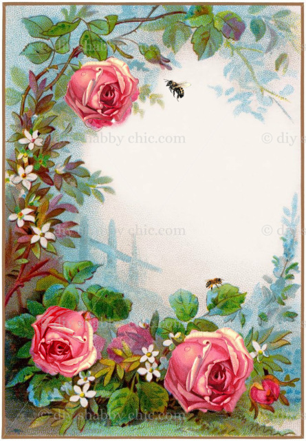 Waterslide Decal Vintage Image Transfer Forget Me Flowers Upcycle Shabby Chic