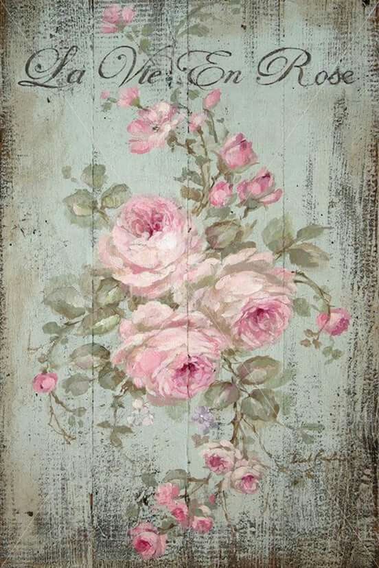 Vintage Image Shabby Colored Roses Large Decoupage Labels Waterslide Decal FL526 
